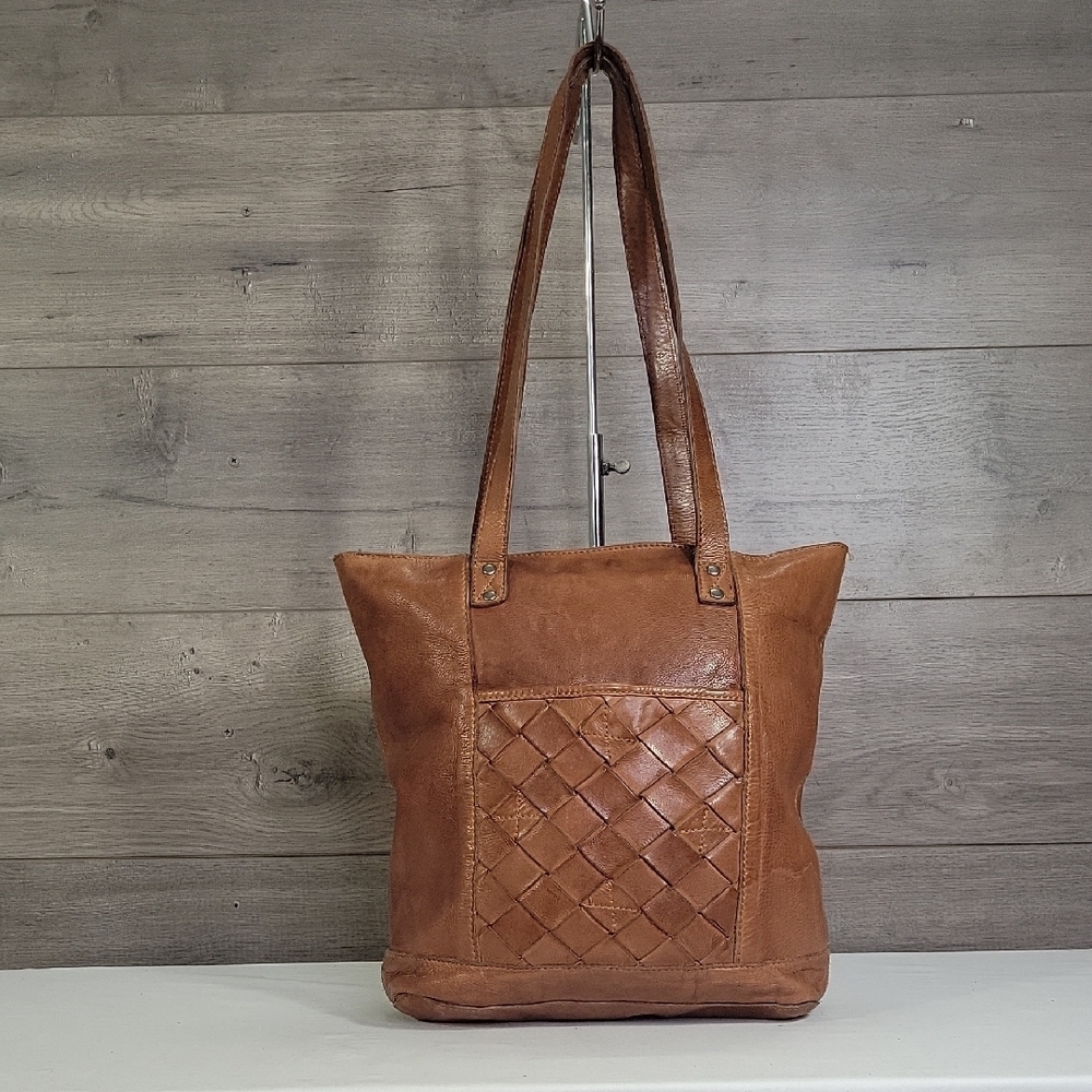 Vilenca Holland by Anthropologie Woven Leather Tote Shoulder Bag